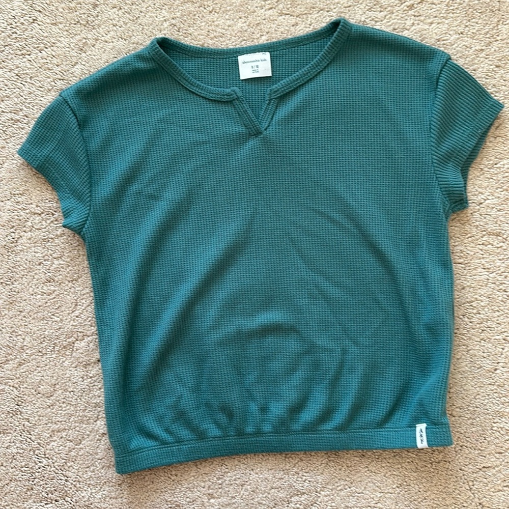 Abercrombie kids teal waffle t-shirt, size 9/10